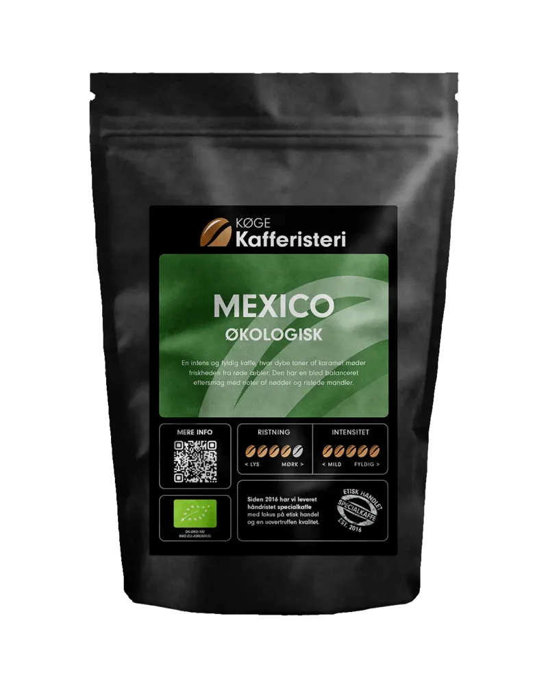 Økologisk kaffe fra Mexico i sort pose