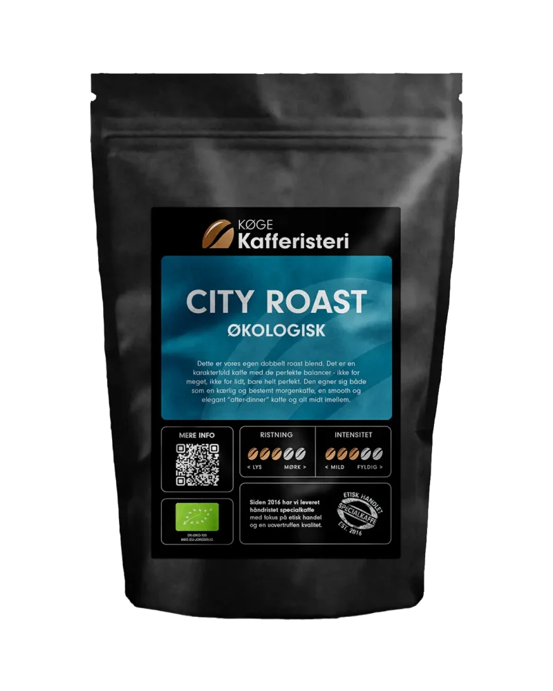 Økologisk kaffe City Roast fra Køge Kafferisteri.