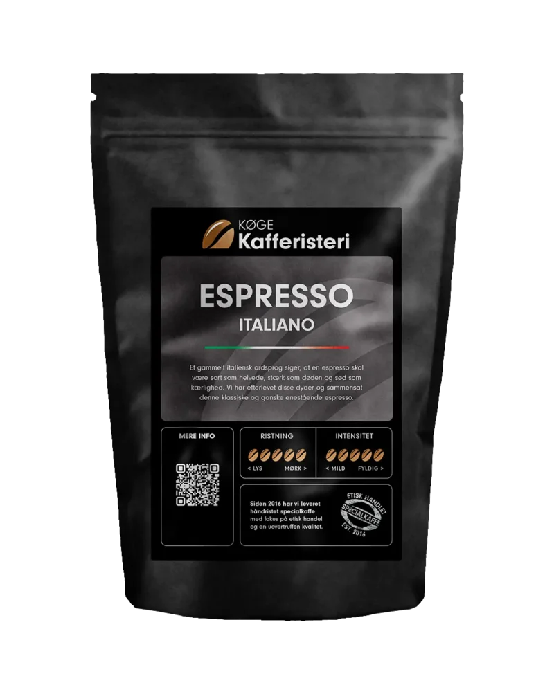 Espresso Italiano kaffepose fra Køge Kafferisteri.