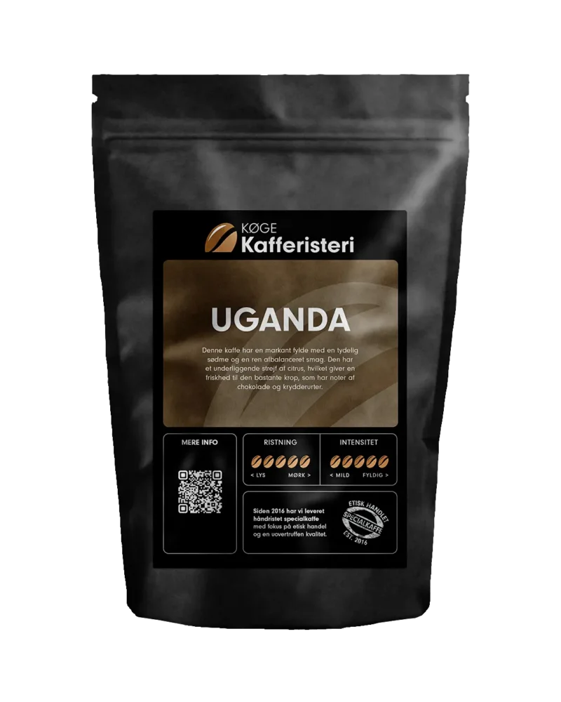 Kaffe fra Uganda med fyldig smag og aroma.