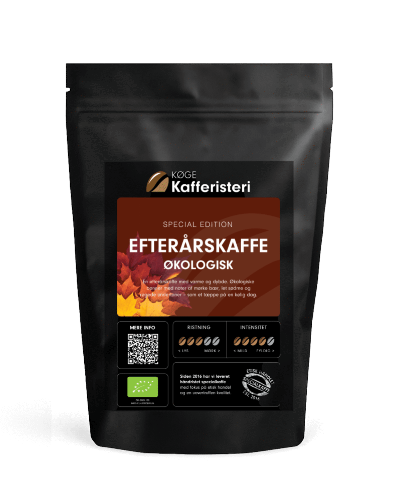 Økologisk efterårskaffe i sort pose fra Køge Kafferisteri
